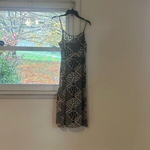 Chic Geometric Black and White Maxi Dress